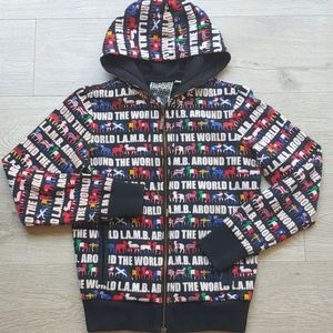 Vintage L.A.M.B. Around The World Sweatshirt Hoodie GUC size Medium